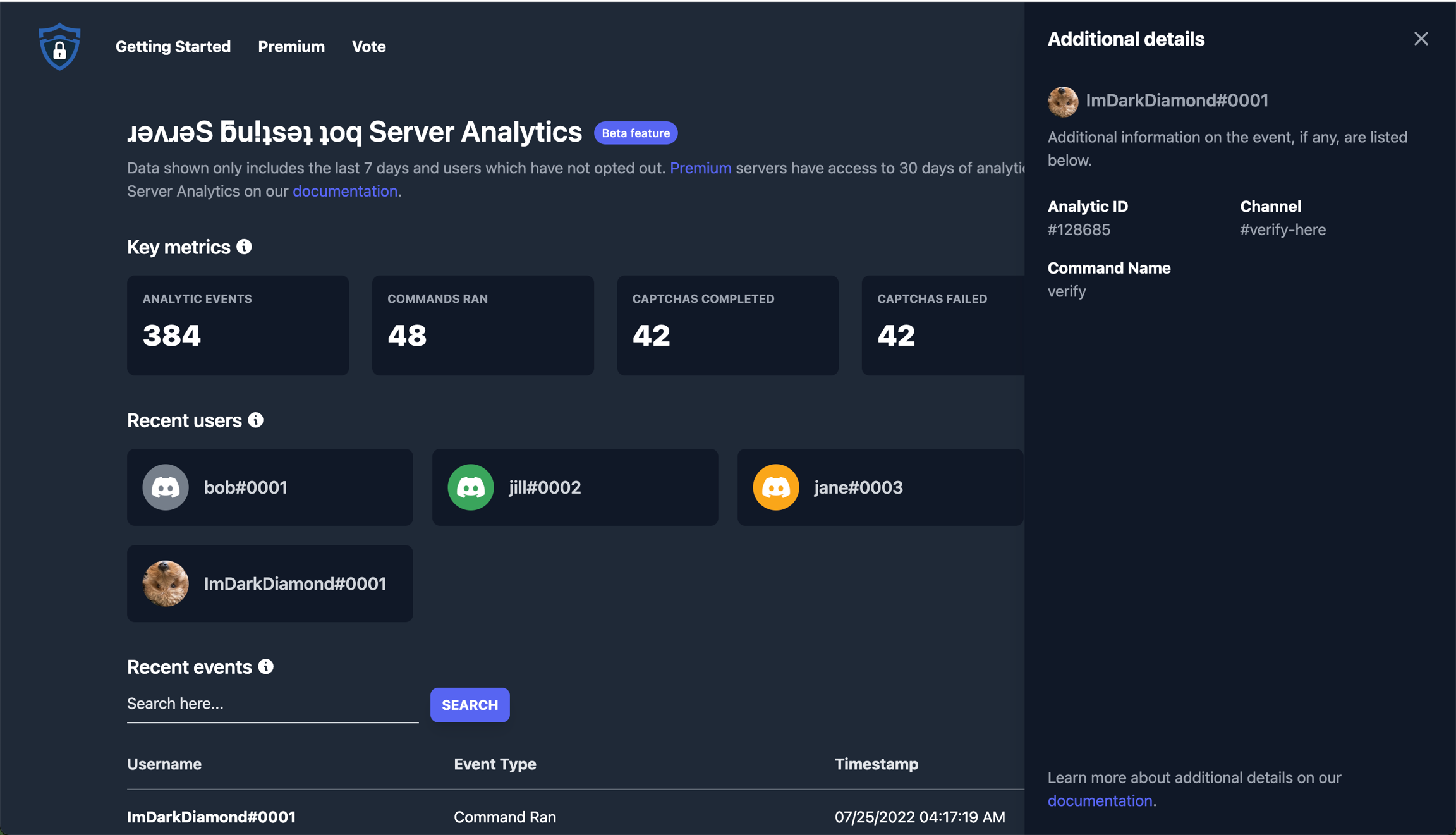 Server analytics extra preview