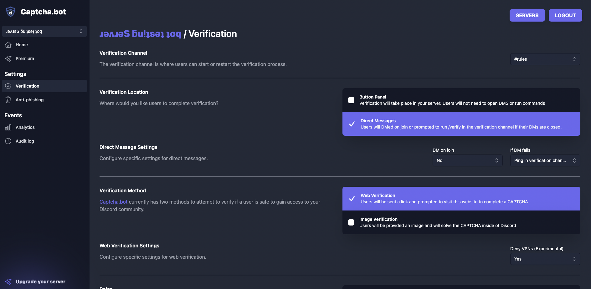 Dashboard screenshot